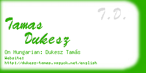 tamas dukesz business card